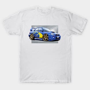 Cartooned Subaru Impreza STI Rally Car T-Shirt